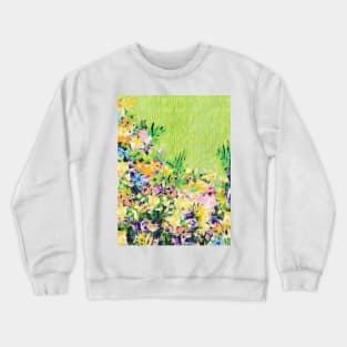 Fresh Floral Crepe Pattern Crewneck Sweatshirt